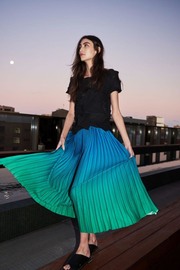 ALQUEMA Frühjahr_Sommer 23 Plissee Skirt Ombre